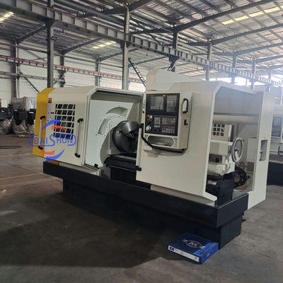 La machine à tourner à grande broche CNC à filetage de tuyaux à double broche